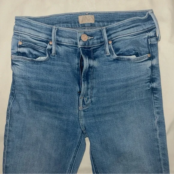 MOTHER MID RISE DAZZLER ANKLE FRAY RIDING THE CLIFFSIDE JEANS SIZE 25 - Picture 2 of 6